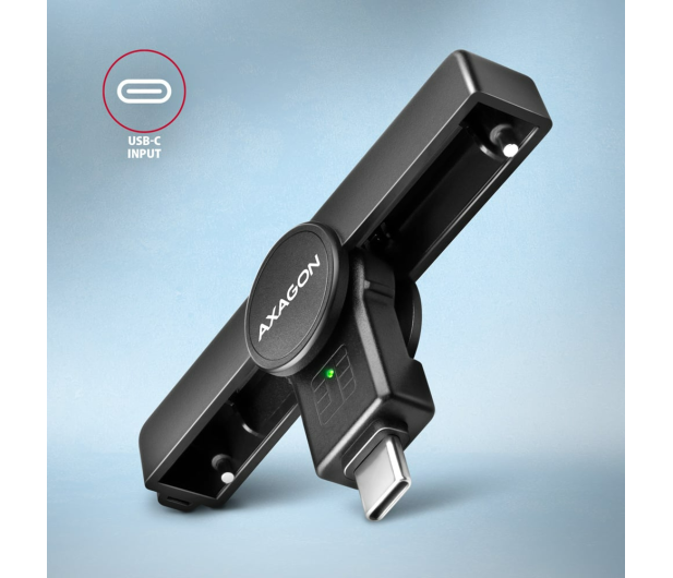Axagon CRE-SMPC USB-C Smart card PocketReader czytnik - 1485441 - zdjęcie 3